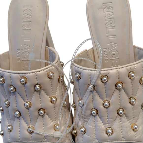 Karl Lagerfeld Pearl Studded AVIVA Platform Sandals - Picture 12 of 16